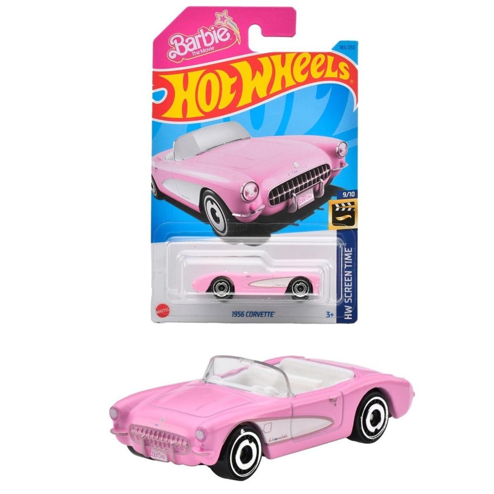 Hot Wheels 2023 Barbie The Movie 1956  Pink Corvette HW Screen Time - Picture 4 of 4